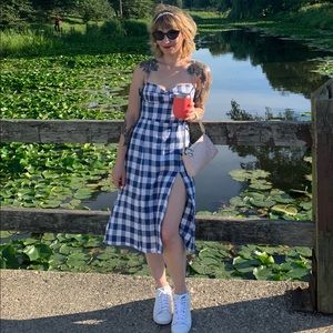 Petites Reformation Nebraska Dress in Seine